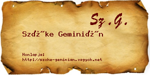 Szőke Geminián névjegykártya